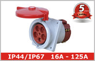 CEE Flanged Industrial Electrical Straight หรือ Angled Flush Mounted Sockets / ปลั๊กไฟ IP44 / IP67 มาตรฐาน 16A, 32A, 63A, 125A