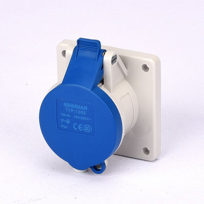เฟสเดียวอุตสาหกรรม 16A 230V IP44 ซ็อกเก็ตติดตั้งบนแผงมาตรฐาน IEC