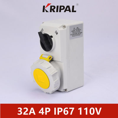 วัสดุไนลอน IP67 3P 4P 5P 32A ซ็อกเก็ตสวิตช์แบบเชื่อมต่อ IEC มาตรฐาน