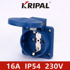IP54 16 Amp Blue มาตรฐานเยอรมันสำหรับซ็อกเก็ตเพิ่มเติมทางอุตสาหกรรม industrial