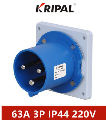 ปลั๊กอุตสาหกรรมแบบติดตั้งบนแผง PA IP44 63Amp 230V 3 ขั้ว IEC Standard