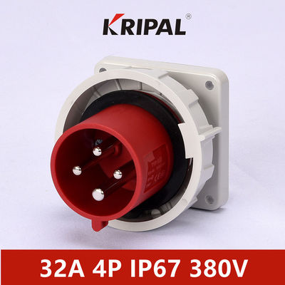 32A 5P ปลั๊กอุตสาหกรรมกันน้ำ 380V IP67 แผงไฟฟ้ากำลังติดตั้ง