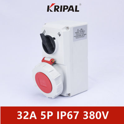 วัสดุไนลอน IP67 3P 4P 5P 32A ซ็อกเก็ตสวิตช์แบบเชื่อมต่อ IEC มาตรฐาน