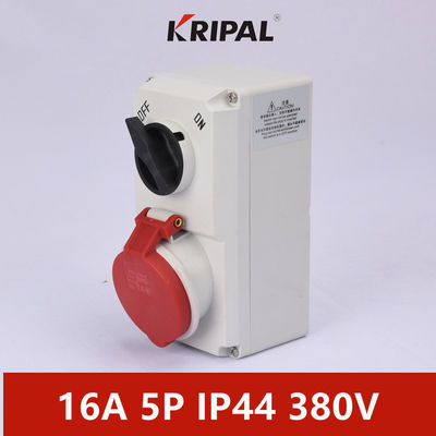 PC IP44 16A สวิตช์ซ็อกเก็ตอุตสาหกรรมพร้อมระบบล็อคแบบกลไก