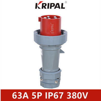 สามเฟส 63A 380V IP67 ปลั๊กอุตสาหกรรมกันน้ำ IEC Standard