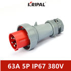 สามเฟส 63A 380V IP67 IEC ปลั๊กอุตสาหกรรมมาตรฐานกันน้ำ