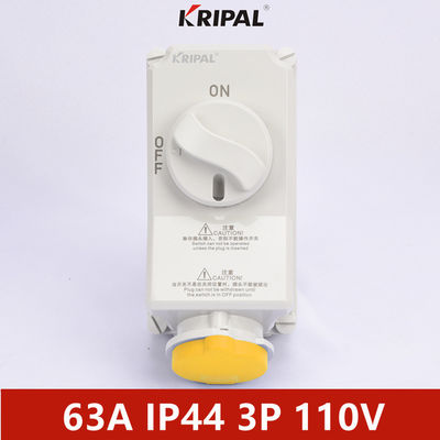 IP44 63A 3P ซ็อกเก็ตสวิตช์ไฟฟ้า IEC Interlock เฟสเดียว