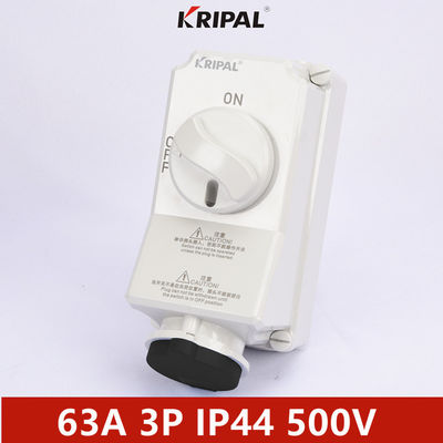 IP44 63A 3P ซ็อกเก็ตสวิตช์ไฟฟ้า IEC Interlock เฟสเดียว