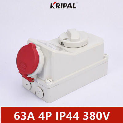 IP44 63A 3P ซ็อกเก็ตสวิตช์ไฟฟ้า IEC Interlock เฟสเดียว