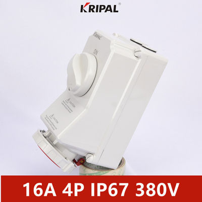 ซ็อกเก็ตเครื่องกลไฟฟ้าอุตสาหกรรมกันน้ำพร้อมสวิตช์ 5P 16A 380V