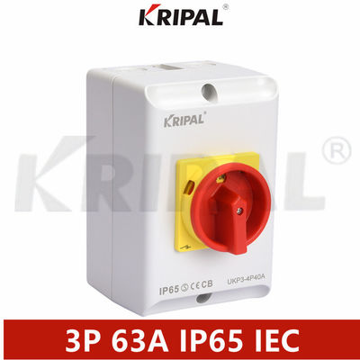 63A IP65 Triple Pole 230V Isolator Switch กันน้ำ IEC Standard