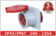CEE Flanged Industrial Electrical Straight หรือ Angled Flush Mounted Sockets / ปลั๊กไฟ IP44 / IP67 มาตรฐาน 16A, 32A, 63A, 125A
