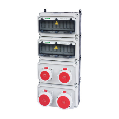 PC IP67 32A กล่องจ่ายไฟแบบยกเครื่องสำหรับอุตสาหกรรมที่ปรับแต่งได้