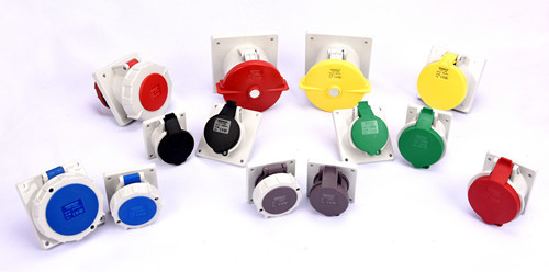 3P 16A 220V เต้ารับไฟฟ้าแบบติดตั้งบนแผงไฟฟ้าแบบเฟสเดียว