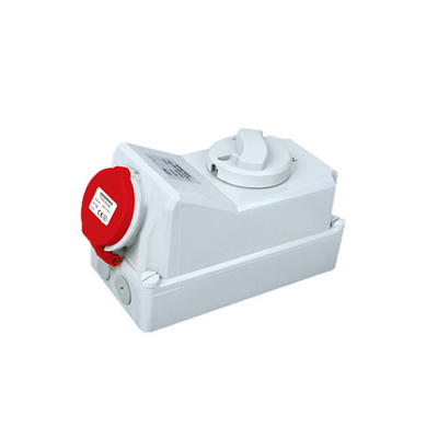 16Amp Industrial Interlocked Switch Socket Plug 50Hz 4 ขั้ว Antiaging